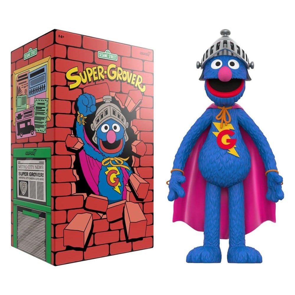 1, Rue Sésame figurine Supersize Vinyl - Super Grover 36 cm