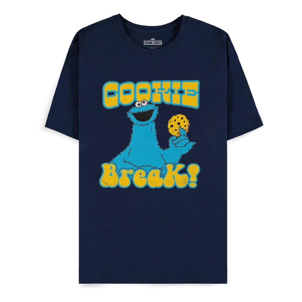 1, Rue Sésame T-Shirt Cookie Monster Navy Cookie Break