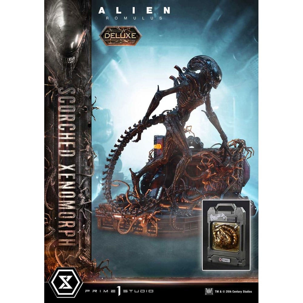 Alien: Romulus statuette Museum Masterline XL 1/3 Scorched Xenomorph Deluxe Bonus Version 98 cm