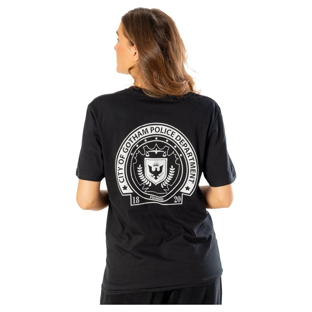 Batman T-Shirt Arkham City GCPD Front Back (M)