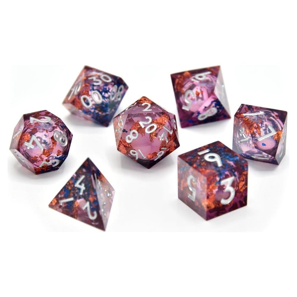 CritStones Liquid Core pack dés Fey Mist (7)