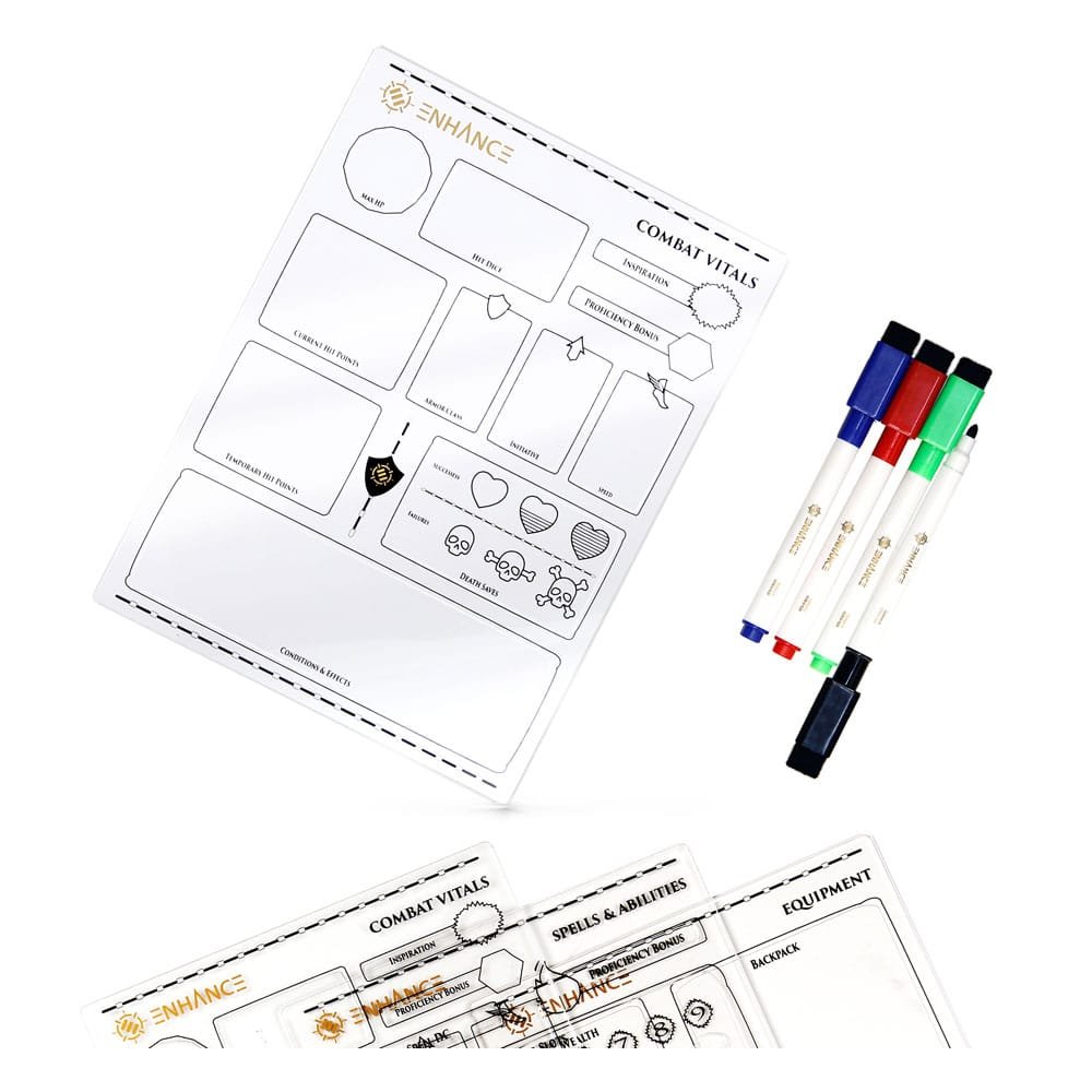 Enhance RPG Series fiches de personnage acrylique *ANGLAIS*