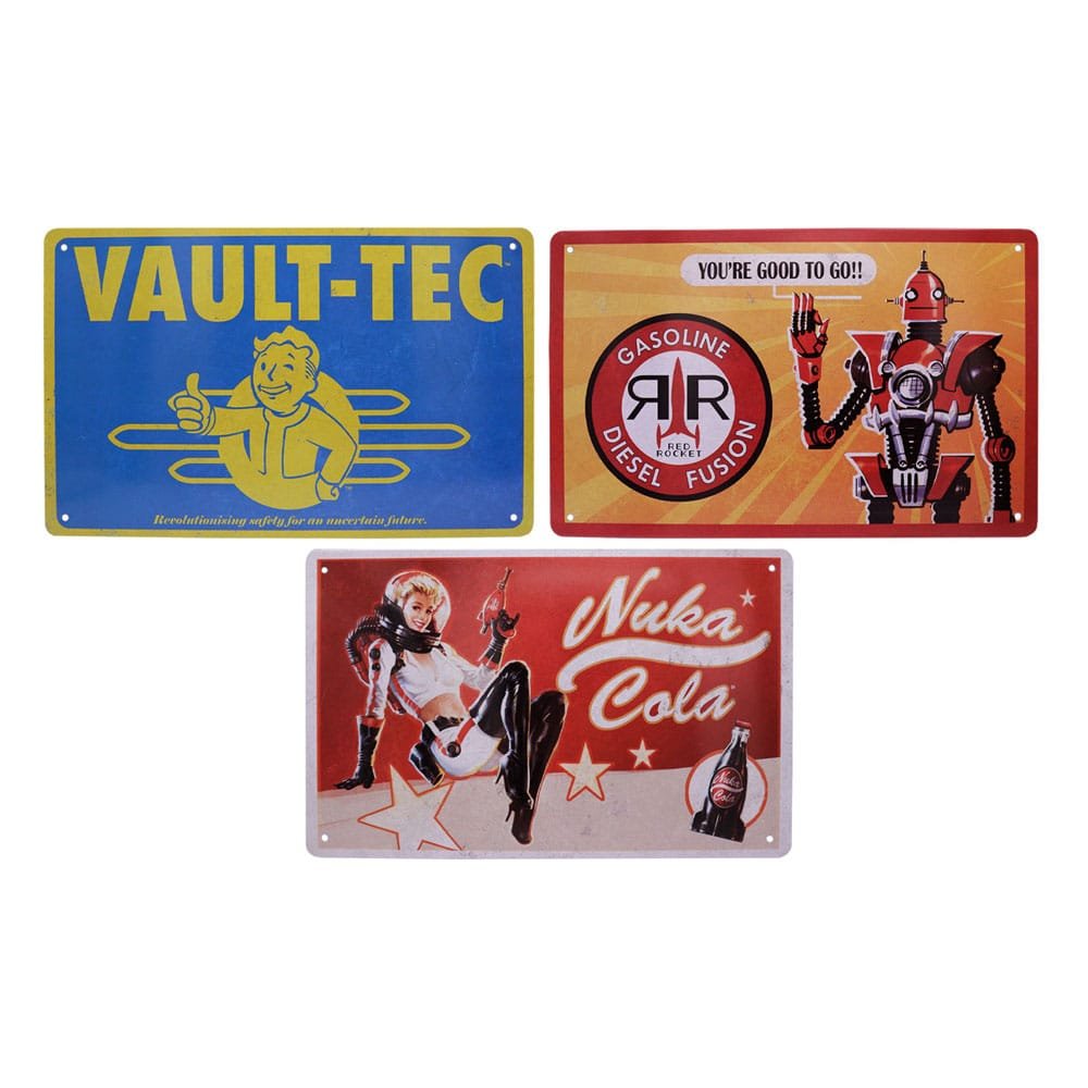 Fallout Set de 3 panneau métal Brands - type-plaques-metal