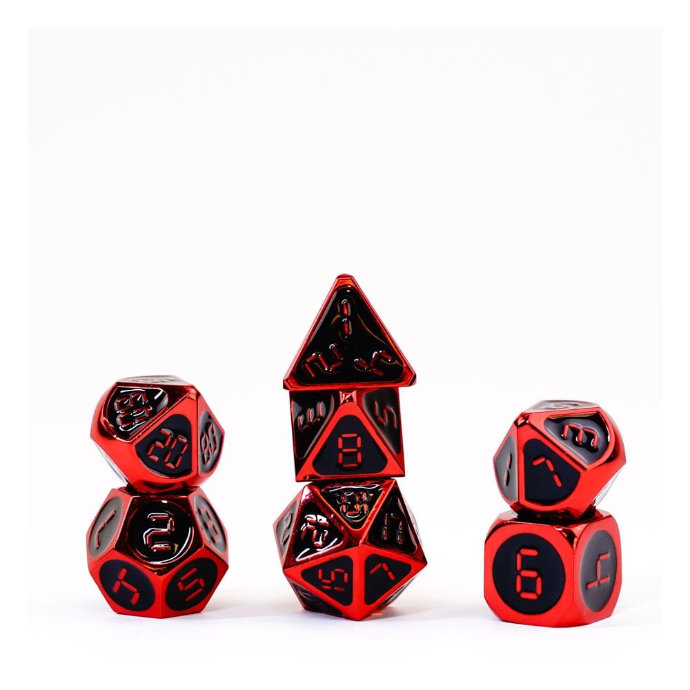 FanRoll pack dés Red with Black Enamel (7) - type-des