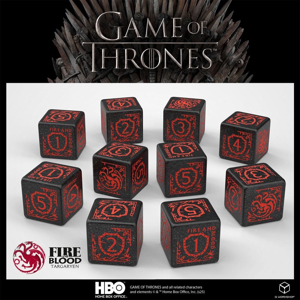 Game of Thrones pack dés Targaryen 10xD6 (10) - Dés & accessoires