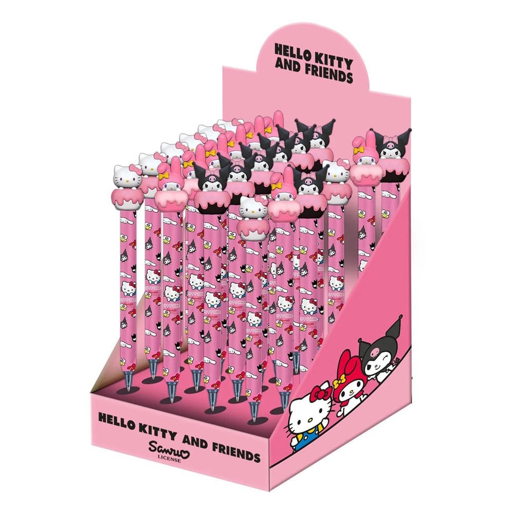 Hello Kitty Stylo à bille effaçabl à encre gel Présentoir (24) - cat-papeterie-librairie
