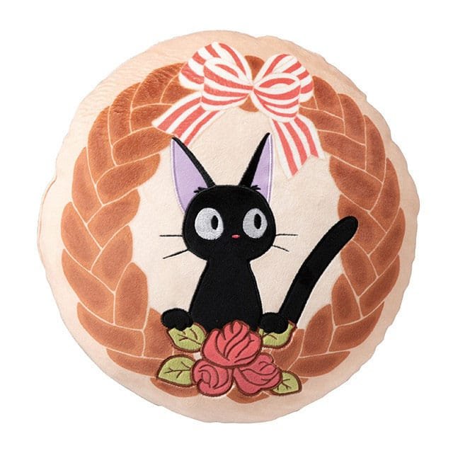 Kiki la petite sorcière oreiller Jiji Couronne de pain 35 x 35 cm - cat-deco-maison
