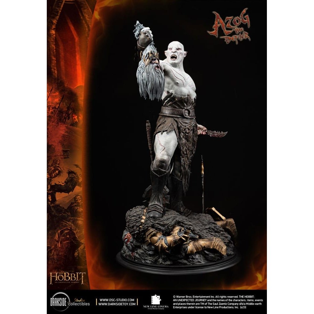 Le Hobbit Un voyage statuette 1/4 QS Series Azog The Defiler John Howe Signature - Le Hobbit