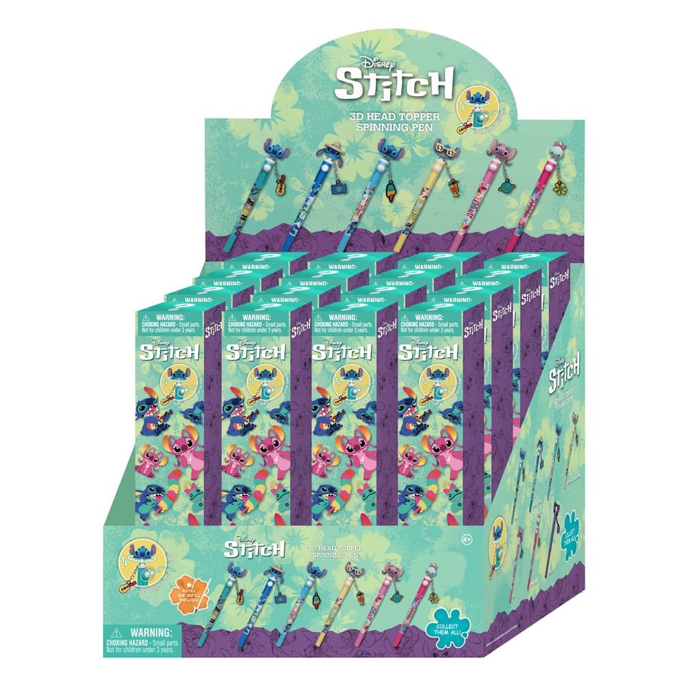 Lilo & Stitch 3D Head Topper Spinning Pen Stitch présentoir (12)