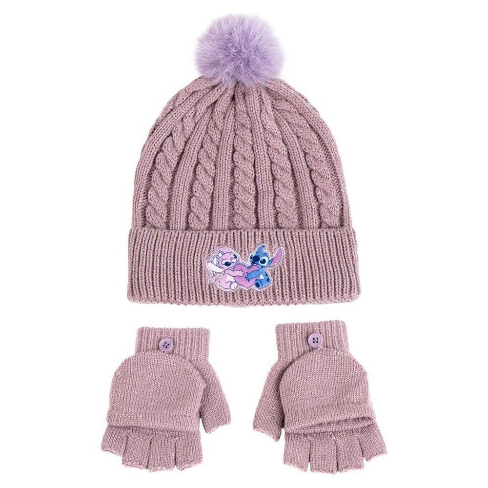 Lilo & Stitch set de 2 bonnet & mitaines Rose
