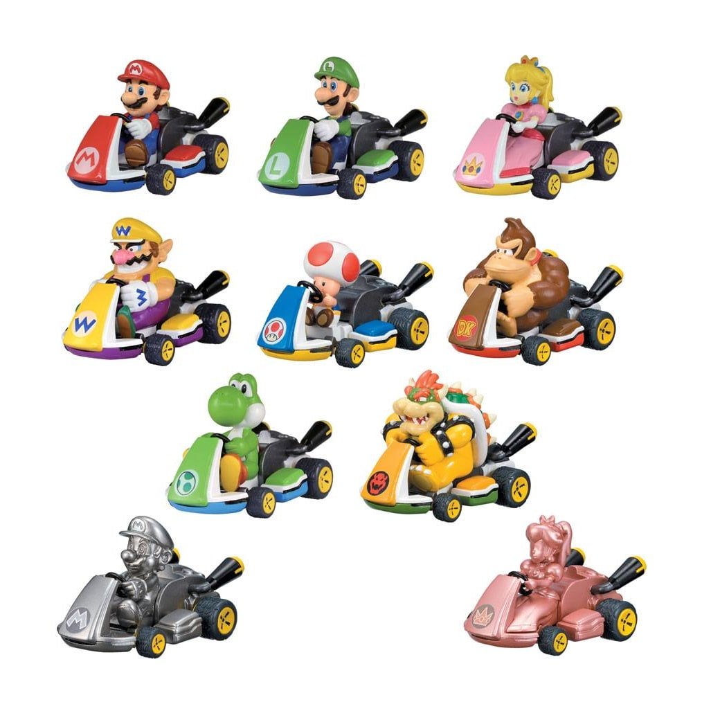 Mario Kart présentoir voitures à friction Mystery Pack (12) - cat-jouets-vehicules