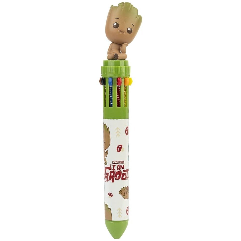 Marvel stylo à bille 10 couleurs 3D Groot - type-papeterie
