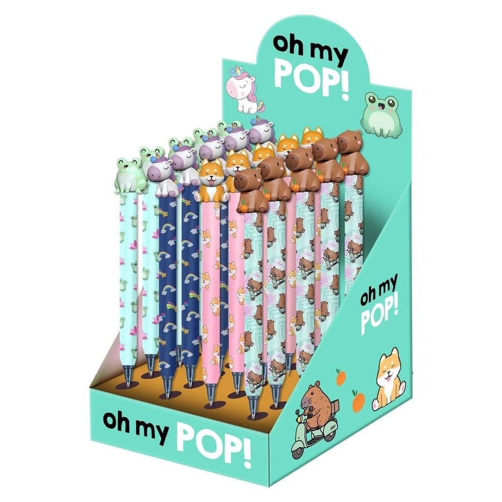 Oh My Pop ! Stylo à bille effaçabl à encre gel Mix - Présentoir (24) - Oh My Pop!