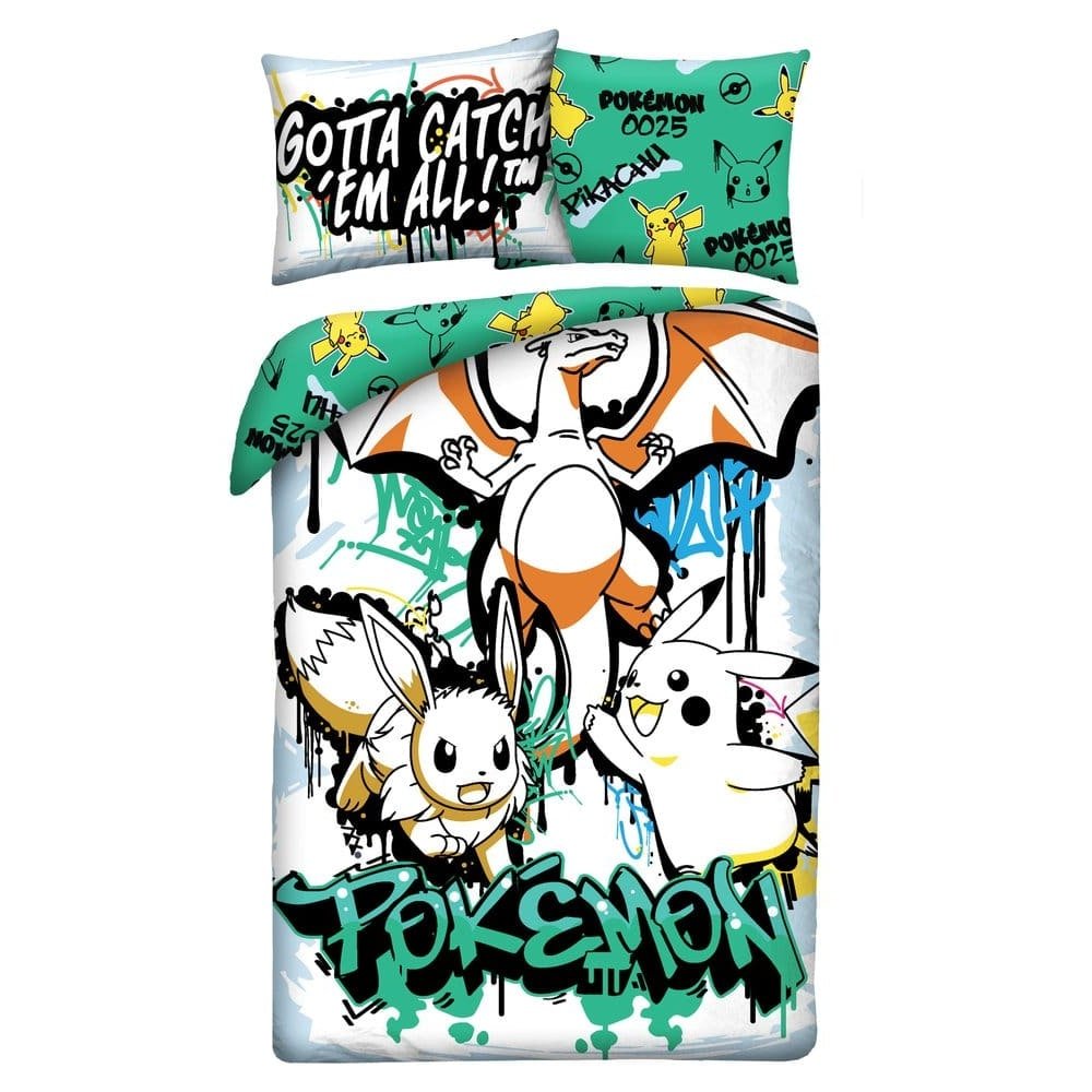 Pokémon parure de lit Ver. 18 140 x 200 cm / 70 x 90 cm - cat-deco-textile-maison