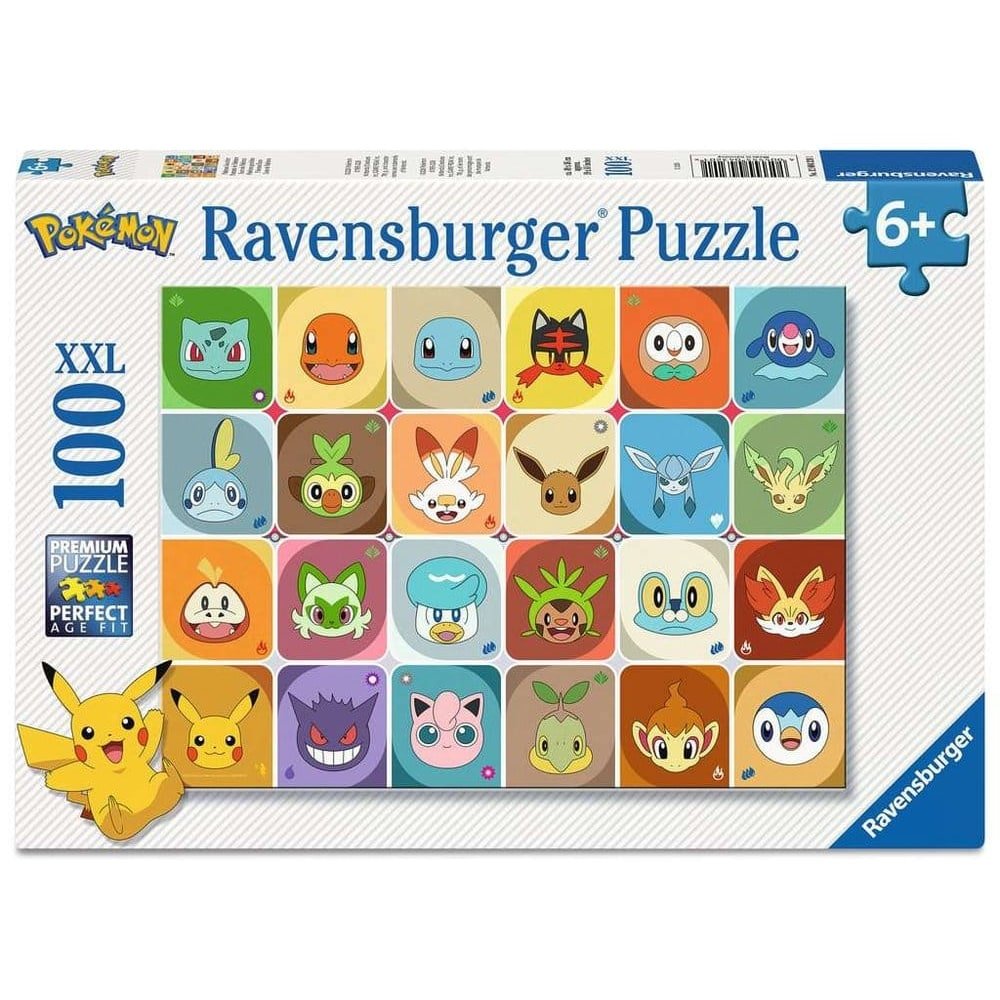 Pokémon puzzle pour enfants Visages de Pokémon (100 pièces XXL)