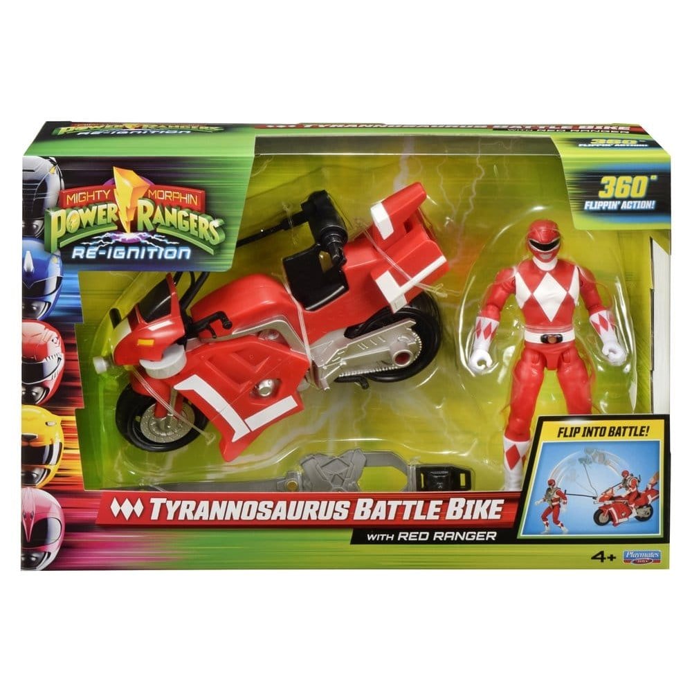 Power Rangers Battle Bike véhicule Tyrannosaurus Rex with Red Ranger 18 cm - type-vehicules