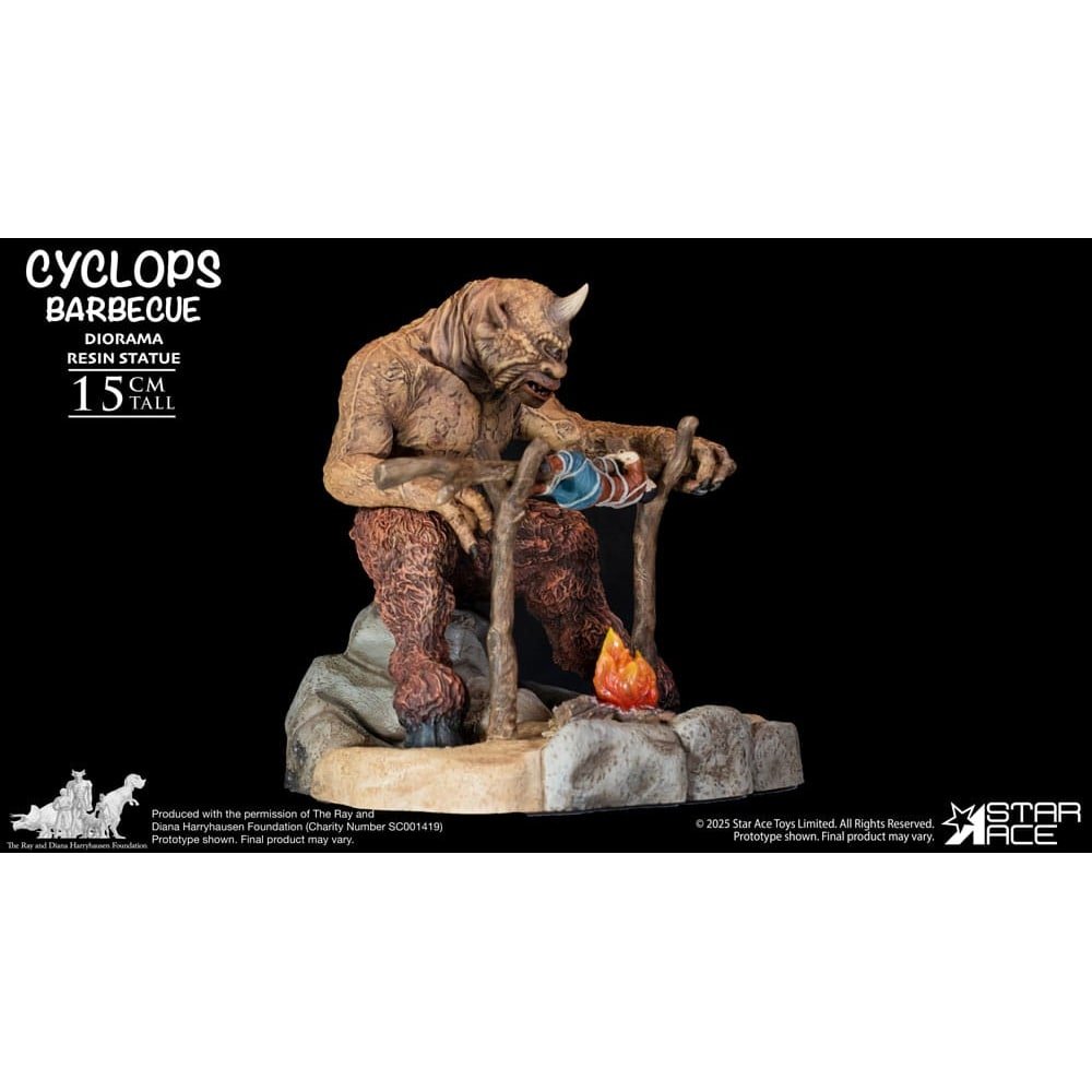 Ray Harryhausen statuette 1/8 Cyclops Barbecue Scene 17 cm