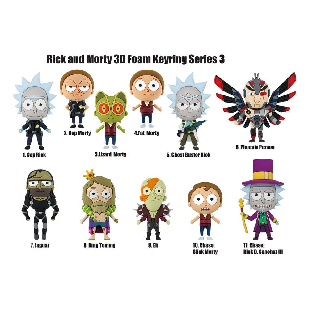 Rick et Morty Series 3 présentoir porte-clés sac à dos (24) - Rick et Morty