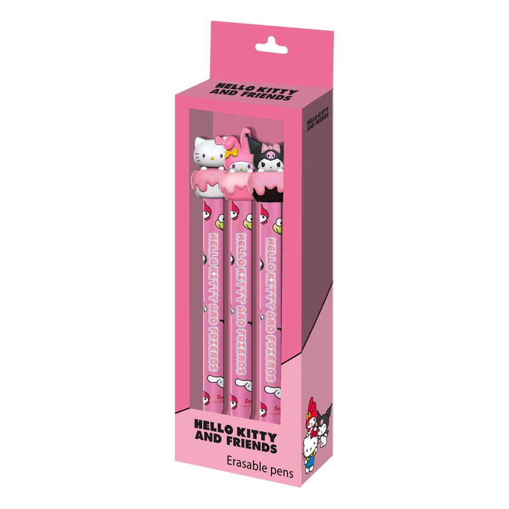 Sanrio pack 3 stylos à bille effaçabl à encre gel