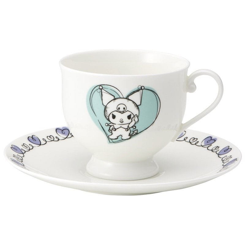 Sanrio tasse et soucoupe porcelaine Bone China Kuromi - type-mugs-tasses