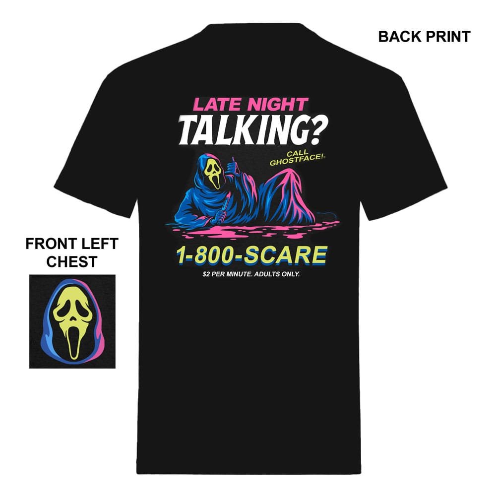 Scream T-Shirt Ghost Face Late Night Talking (S)