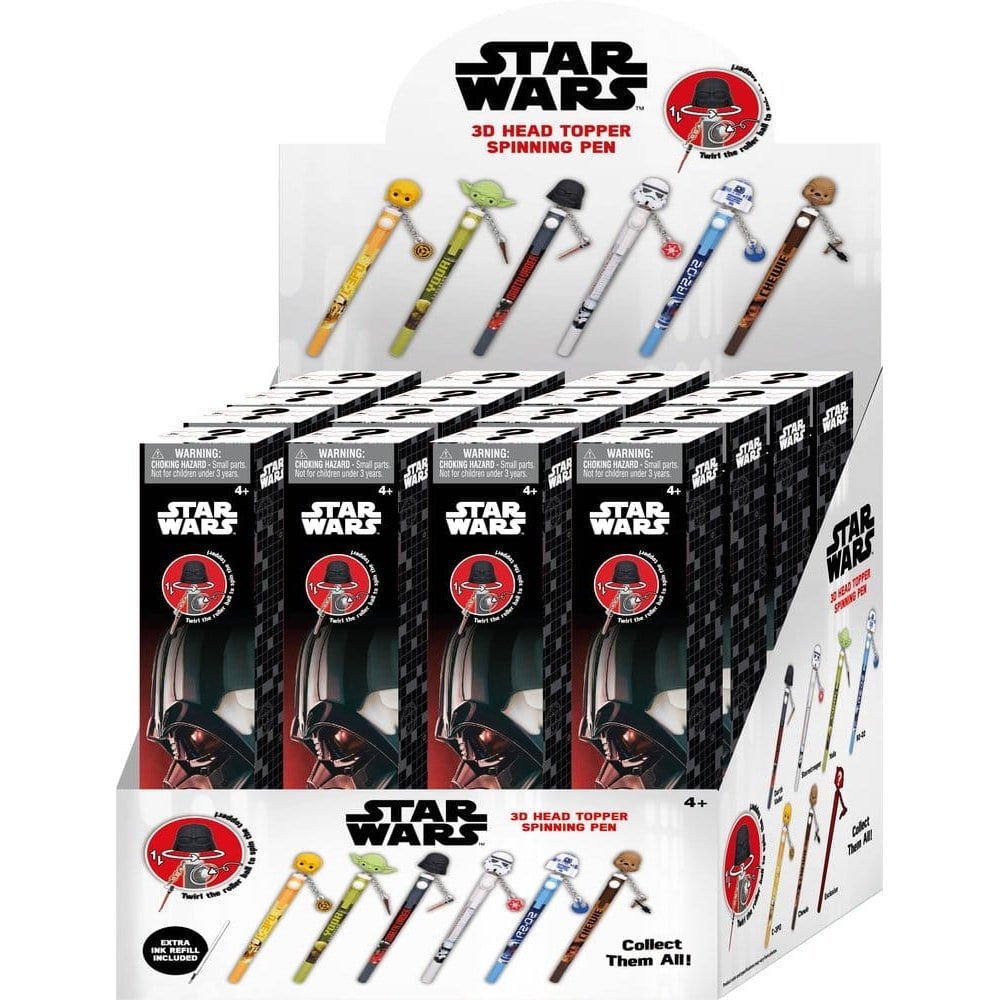 Star Wars 3D Head Topper Spinning Pen présentoir (12) - type-papeterie