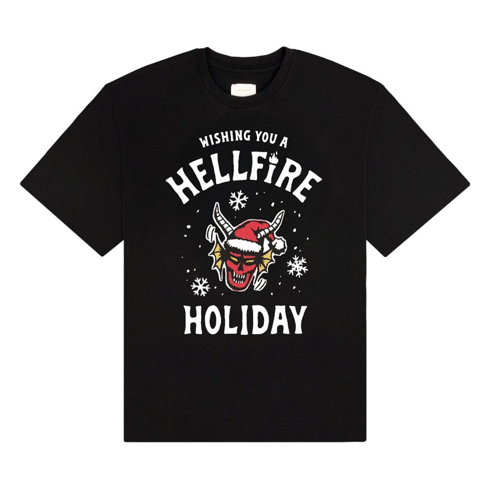 Stranger Things T-Shirt Wishing You A Hellfire Holiday (L)
