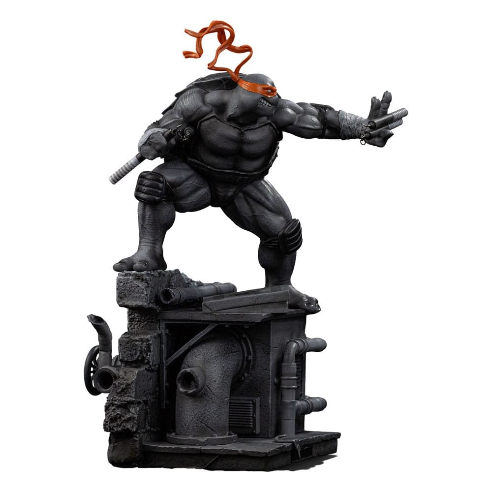 Tortues Ninja statuette 1/10 Art Scale Michelangelo Black and White Variant 26 c - tortues-ninja - Goodies