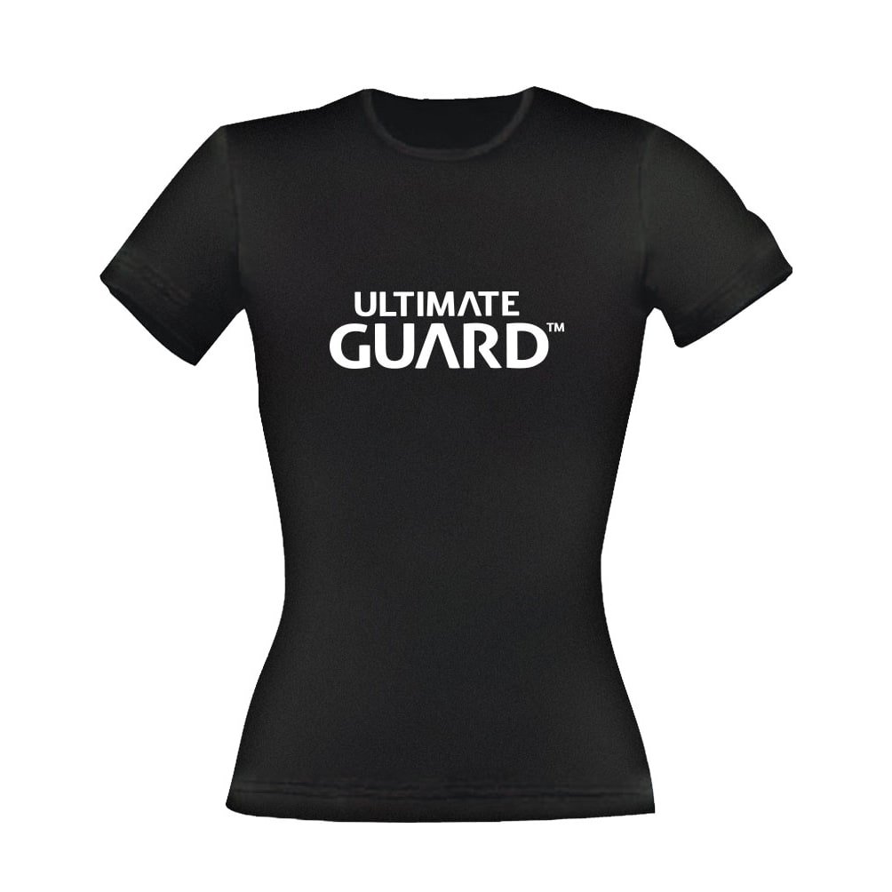 Ultimate Guard T-Shirt femme Wordmark Noir (L) - cat-vetements-textile