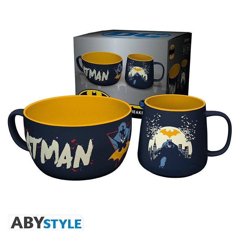 DC COMICS - Set Petit Déjeuner Mug + Bol - Batman - cat-art-de-la-table