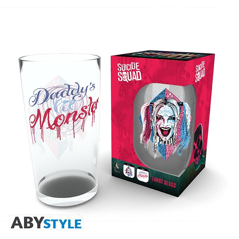 DC COMICS - Verre XXL - 400 ml - Visage de Harley Quinn - boite - type-verres-sous-verres