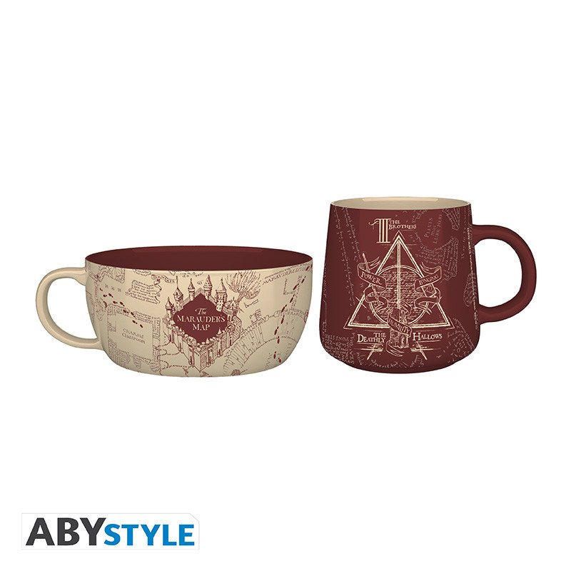 HARRY POTTER - Set Petit Déjeuner Mug + Bol - Carte du Maraudeur - cat-art-de-la-table