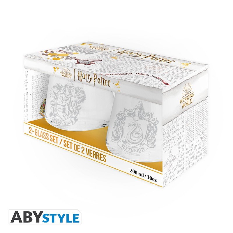 HARRY POTTER - Set de 2 verres Gryffondor & Serpentard EUROPE - type-verres-sous-verres