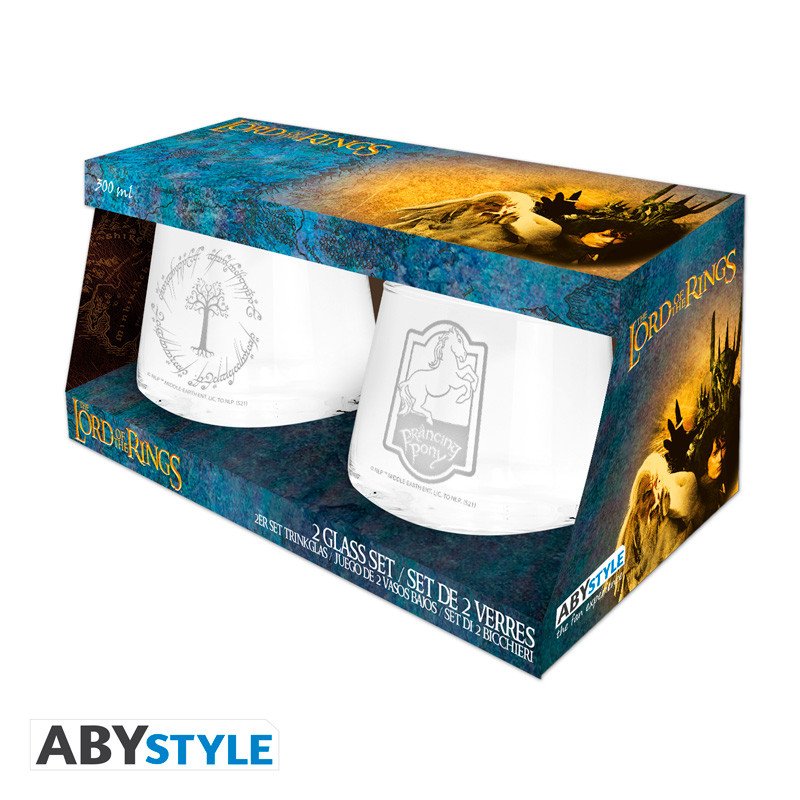 LORD OF THE RINGS - Set de 2 verres Poney Fringant & Gondor EUROPE - type-verres-sous-verres