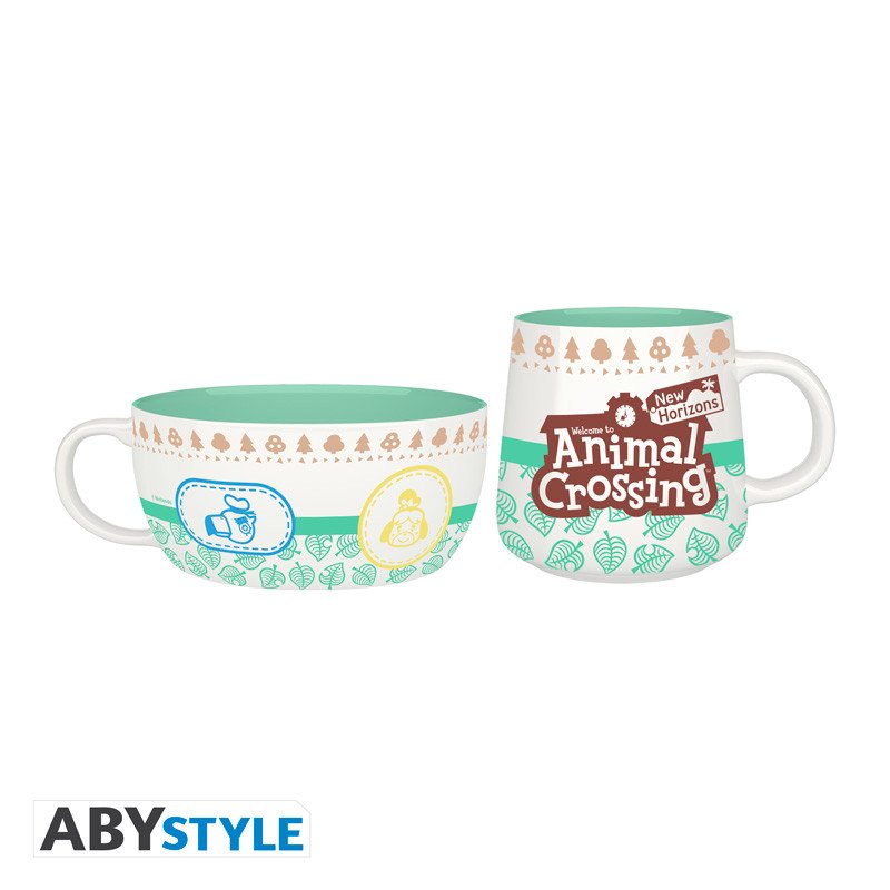 ANIMAL CROSSING - Set Petit Déjeuner Mug + Bol - Personnages - cat-mugs-cuisine