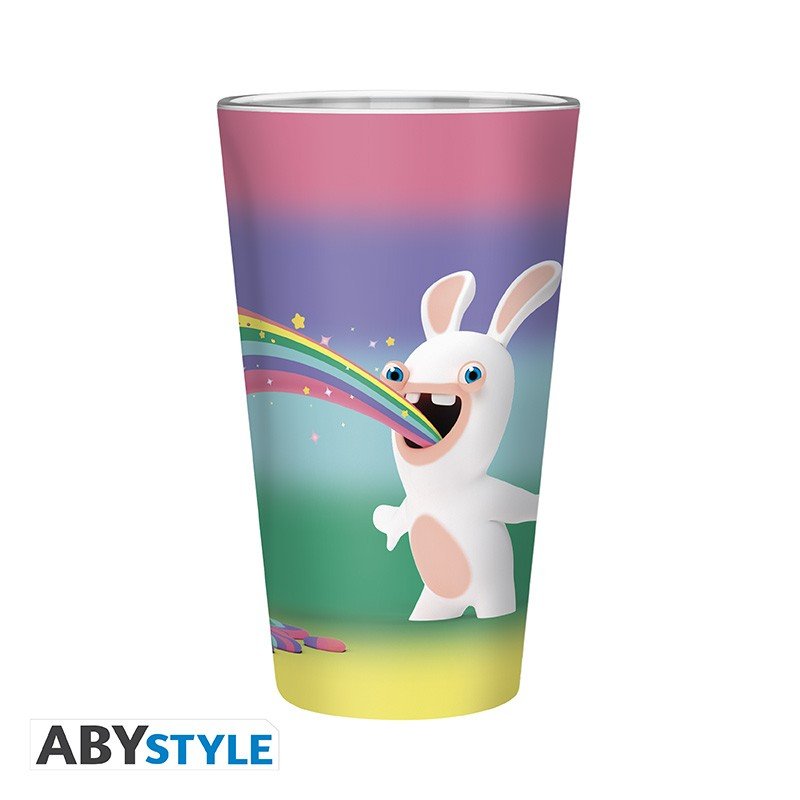 LAPINS CRETINS - Verre XXL - 400 ml - Arc en ciel - boîte - type-verres-sous-verres