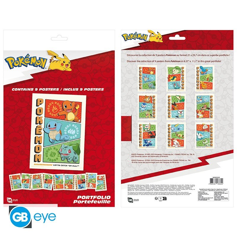 POKEMON - Portfolio 9 posters "Starters" (21x29,7) - pokemon - Goodies