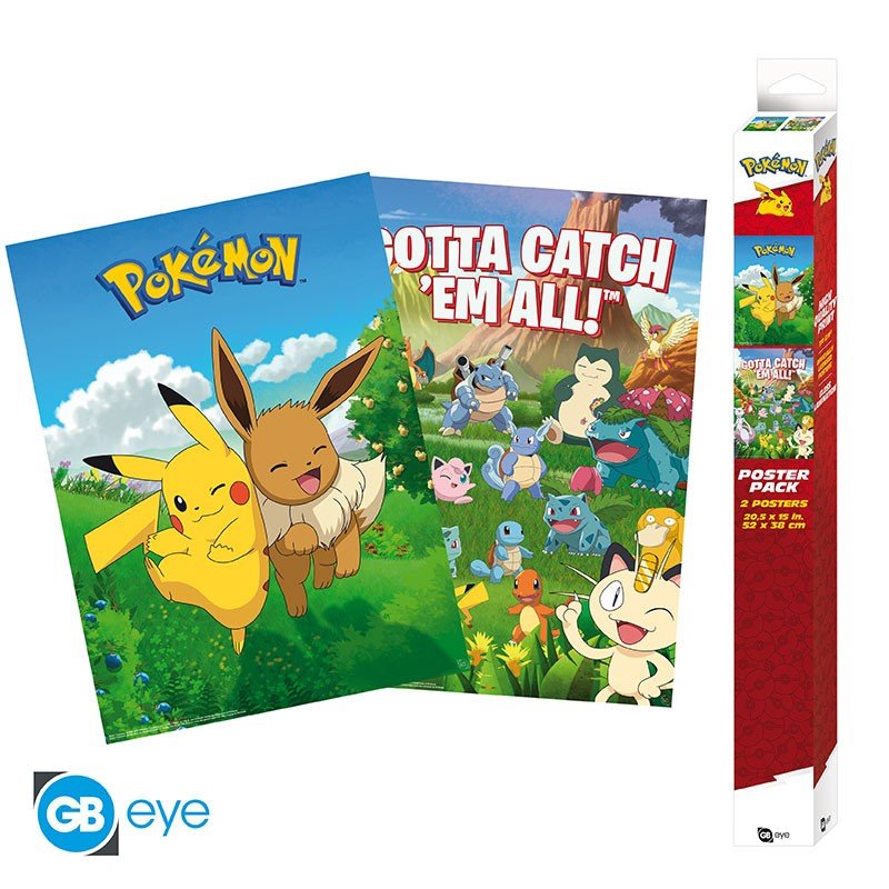 POKEMON - Set 2 Posters Chibi 52x38 - Décorations - type-posters-wallscrolls