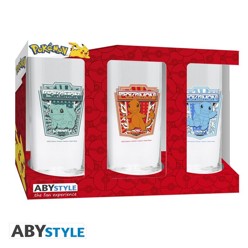 POKEMON - Set de 3 verres - type-verres-sous-verres