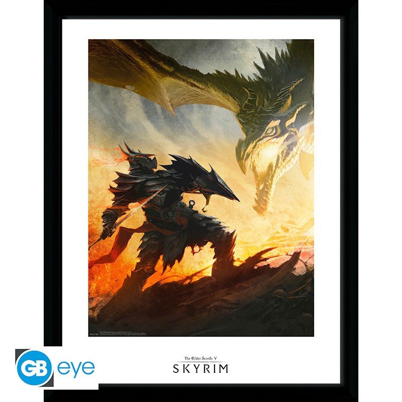 SKYRIM - Tirage encadré "Armure Daedrique" (30x40) - Skyrim