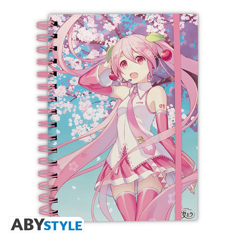 HATSUNE MIKU - Cahier A5 Spirale "Fleurs de cerisier" - hatsune-miku - Goodies