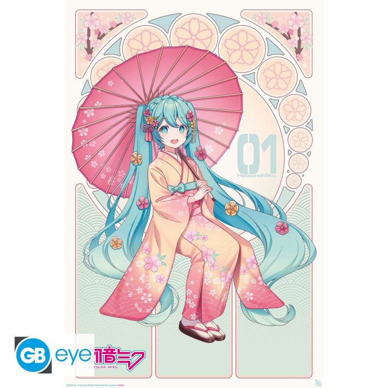 HATSUNE MIKU - Poster Maxi 91,5x61 FSC MIX - Sakura Kimono - hatsune-miku - Goodies
