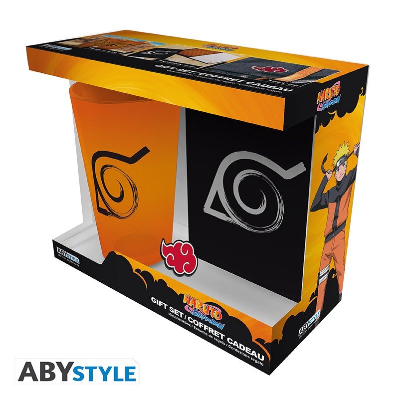 NARUTO SHIPPUDEN - Pck Verre XXL + Pin's + Carnet "Konoha" - Mugs & tasses