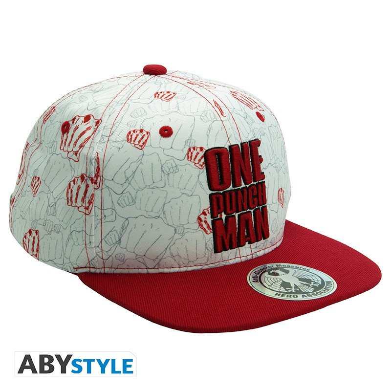ONE PUNCH MAN - Casquette snapback- Beige & Rouge - Poing... - one-punch-man - Goodies