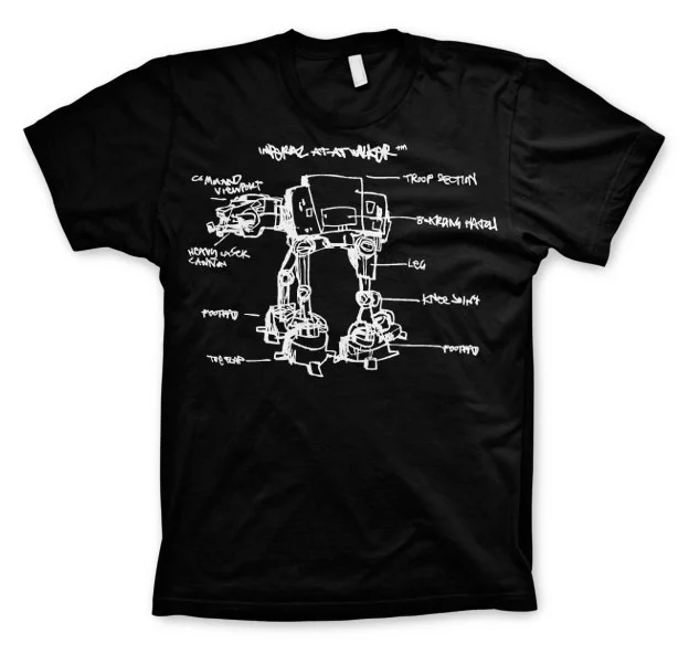T-shirt Star Wars T Shirt AT Sketch Black (S)