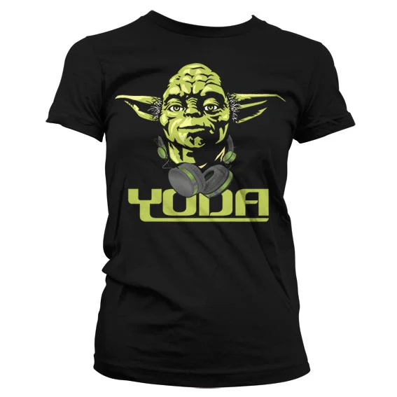 T-shirt Star Wars T Shirt GIRL Cool Yoda Black (XXL)