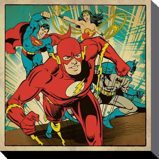 Cadre DC Comics Canvas 40X40 '38mm' Heroes Together