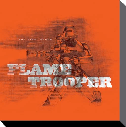 Cadre Star Wars Canvas 40X40 '38mm' Episode VII Flametrooper Orange