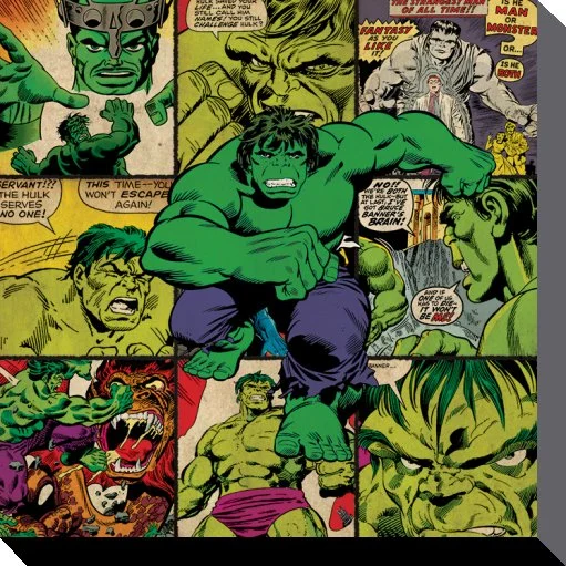 Cadre Marvel COMICS Canvas 40X40 '38mm' Hulk Squares