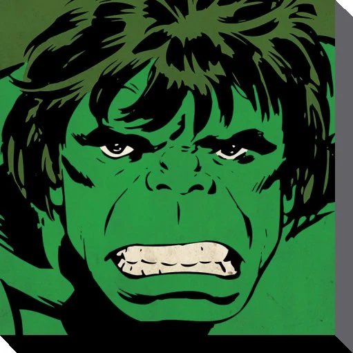 Cadre Marvel COMICS Canvas 40X40 '38mm' HULK Close Up